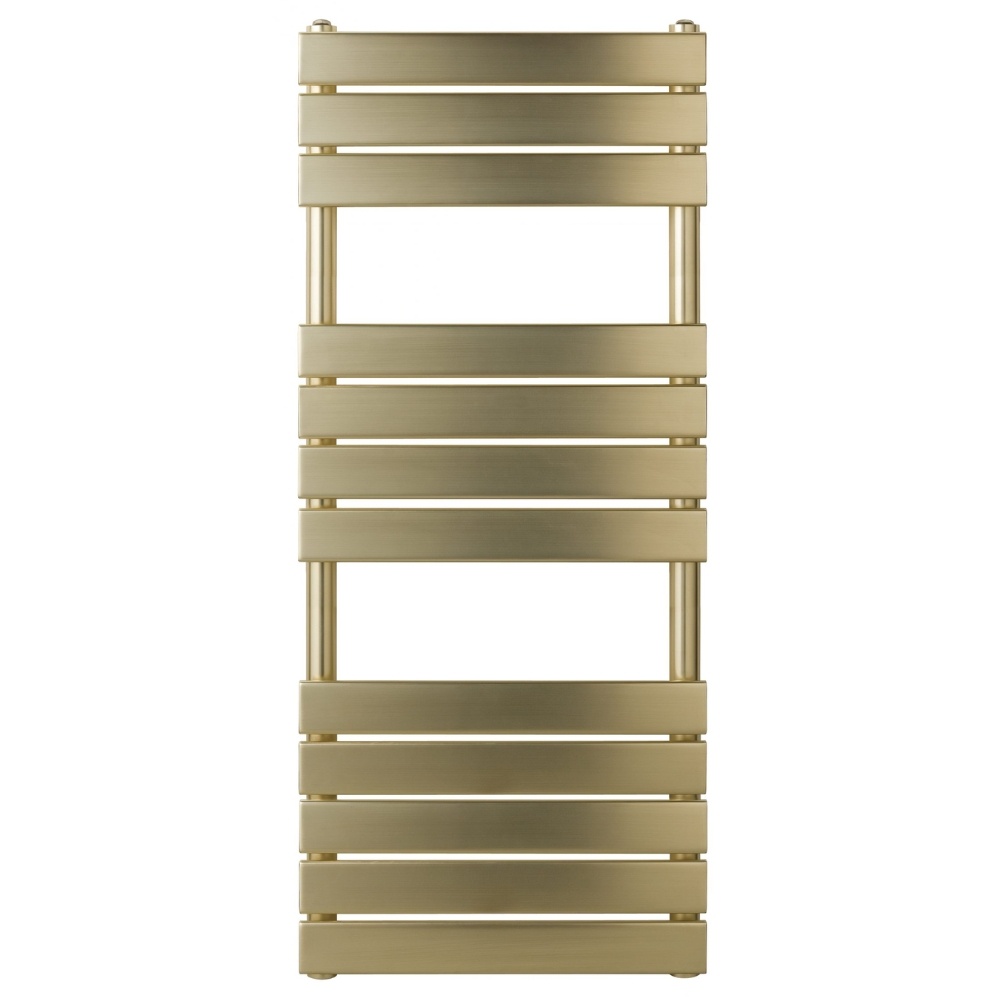 JTP Hix Brushed Brass 1200mm x 500mm Towel Radiator Cut Out